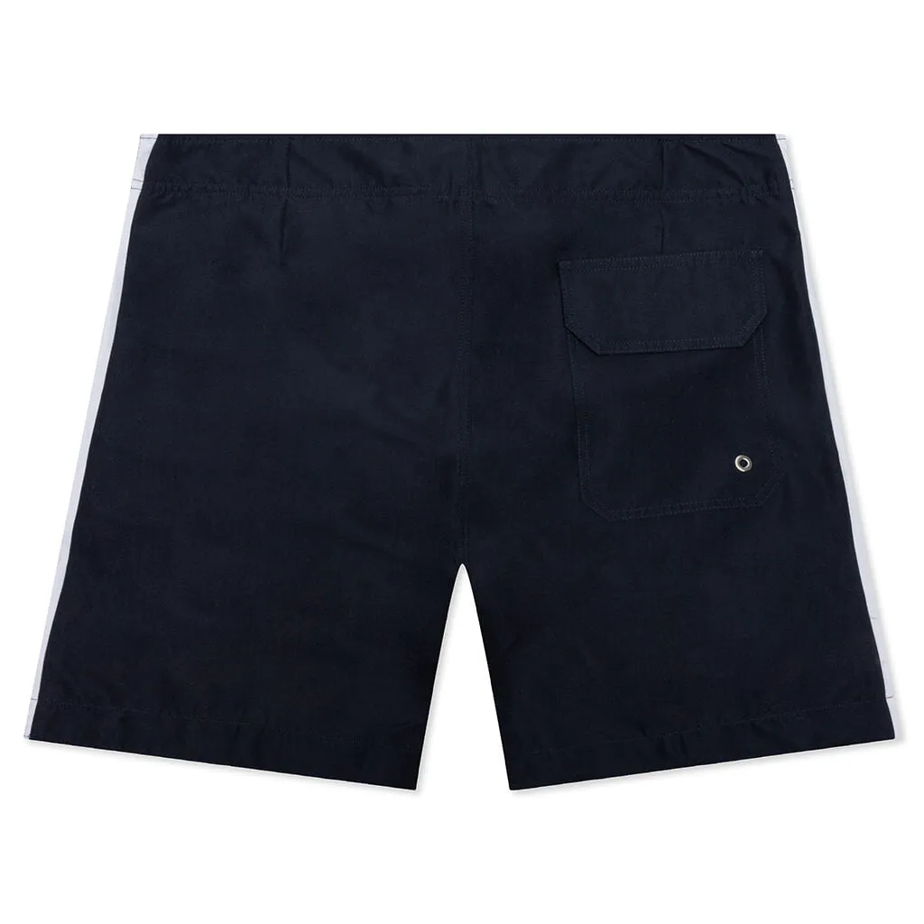 Monogram Swimshort - Navy Blue/White